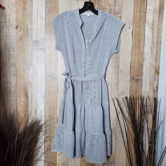 Monteau Dresses Monteau Los Angeles Striped Blue White Short